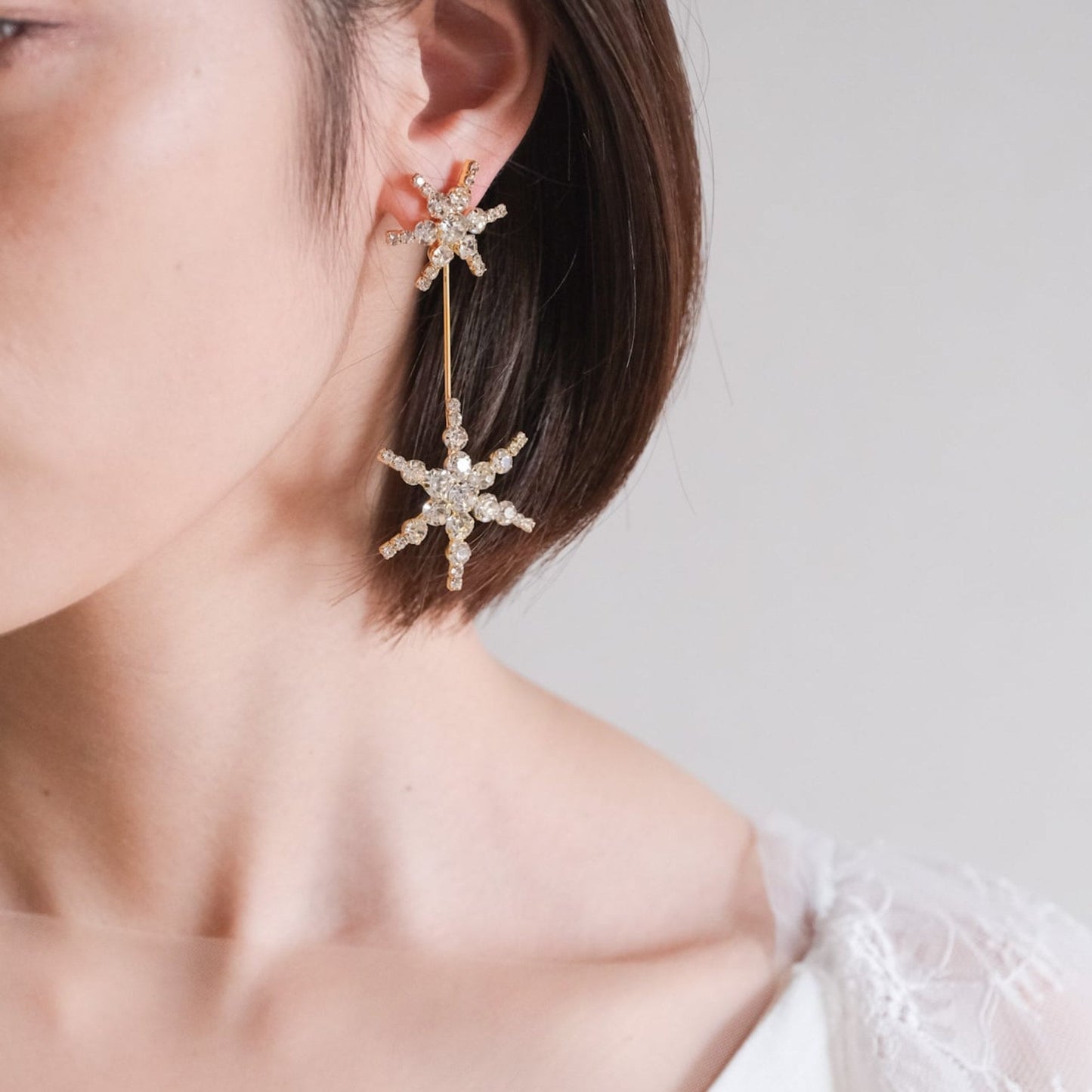 【ピアス】ビジュー スター ウェディング ブライダルピアス ゴールド t10 【結婚式 ピアス イヤリング】