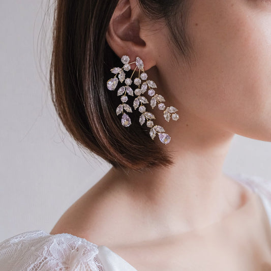 【ピアス】ジルコニア ウィング ウェディング ブライダルピアス ゴールド t14 【結婚式 ピアス イヤリング】