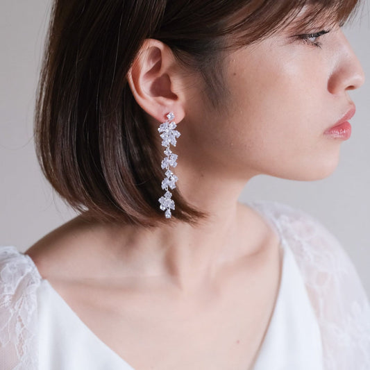 【ピアス】ジルコニア ウェディング ブライダルピアス シルバー t17 【結婚式 ピアス イヤリング】