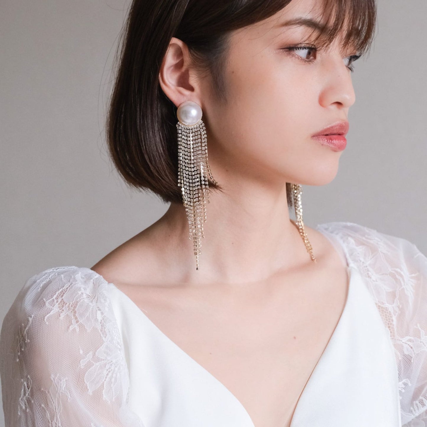 【ピアス】ブライダルピアス パール ビジュー ゴールド ロング t24 【結婚式 ピアス イヤリング】