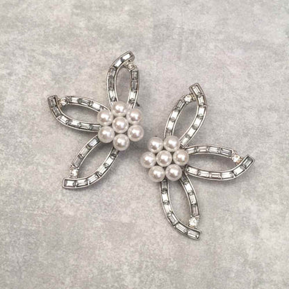 【ピアス・イヤリング】pearl flower フラワーピアス/ブライダルアクセサリー 【結婚式 ピアス イヤリング】