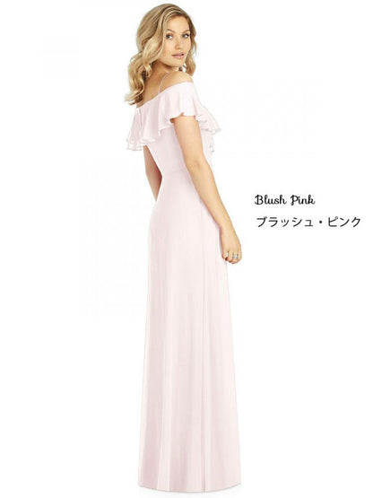 6809 ラグジュアリーシフォン ブライズメイド ロングドレス 70色 【結婚式 ブライズメイド アッシャー オーダーメイド】