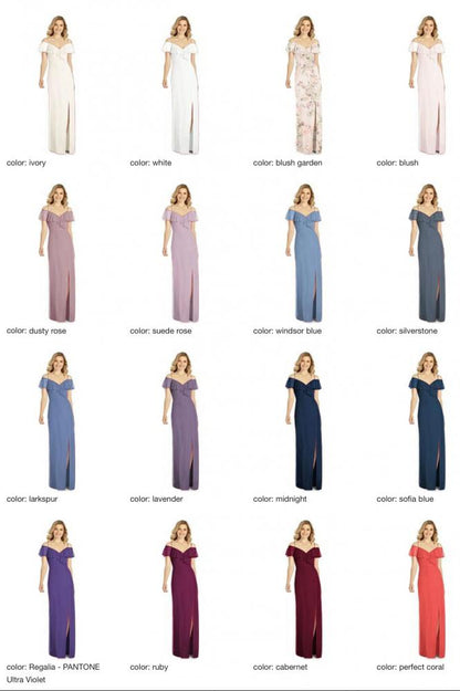 6809 ラグジュアリーシフォン ブライズメイド ロングドレス 70色 【結婚式 ブライズメイド アッシャー オーダーメイド】