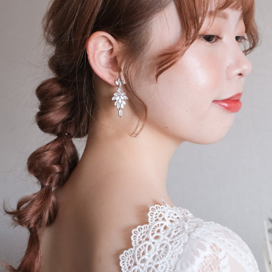 【ピアス】ジルコニア ビジュー ウェディング ブライダルピアス u4 【結婚式 ピアス イヤリング】