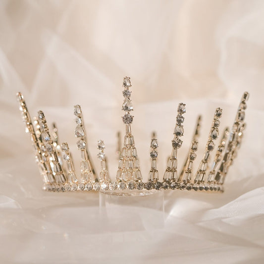 クラウン ビジュー ブライダルヘッドドレス ゴールド u52 【結婚式 ヘアアクセサリー】