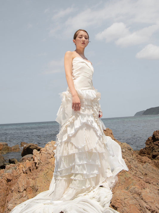 ミックスフリルドレス【ウェディングドレス レンタル】