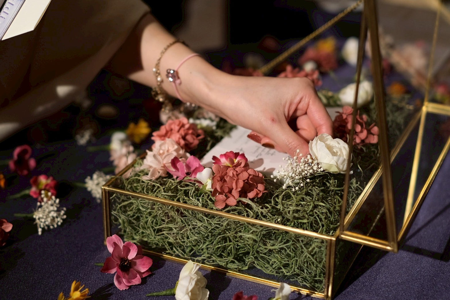 【comme si.】 真鍮のガラスボックス 正方形 30名～60名〈ゲスト参加型結婚証明書〉