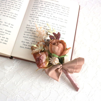 プロテアとパンパスグラスのブーケ＆ブートニアset