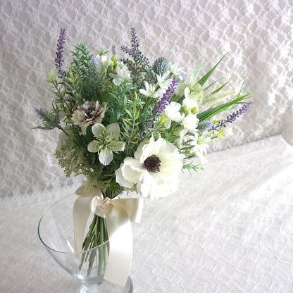 アネモネとラベンダーのブーケ＆ブートニアset