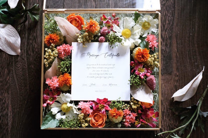 【comme si.】 真鍮のガラスボックス 長方形 60名～120名〈ゲスト参加型結婚証明書〉