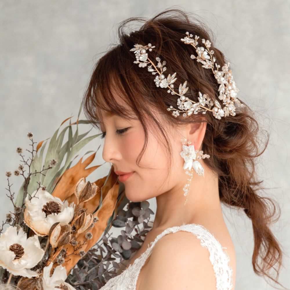 【ヘッドドレス】Lien ブライダルヘッドドレス 【結婚式　ヘアアクセサリー】