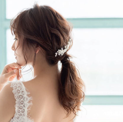【ヘッドドレス】pearl ブライダルヘッドピース 【結婚式 ヘアアクセサリー】