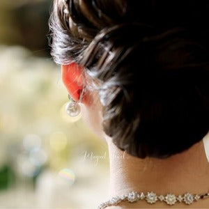 classical silver ジルコニアネックレス&ピアスset/ブライダルアクセサリー 【結婚式 アクセサリーセット】