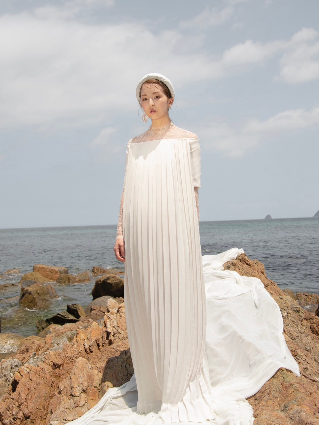 プリーツウェディングドレス【ウェディングドレス レンタル】