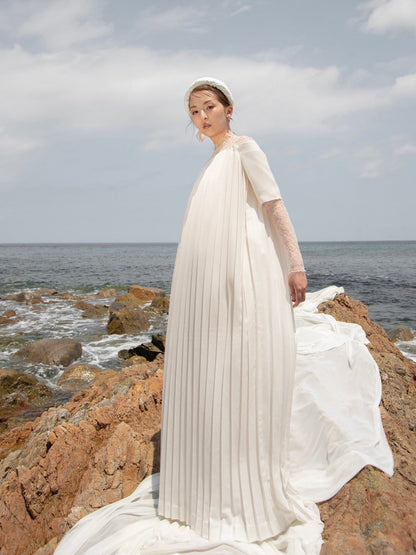 プリーツウェディングドレス【ウェディングドレス レンタル】