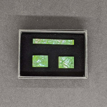 【着物職人手作り 金彩螺鈿ネクタイピン・カフスボタンセット】グリーン Nsplus 19672 【結婚式 カフス タイピン 小物】