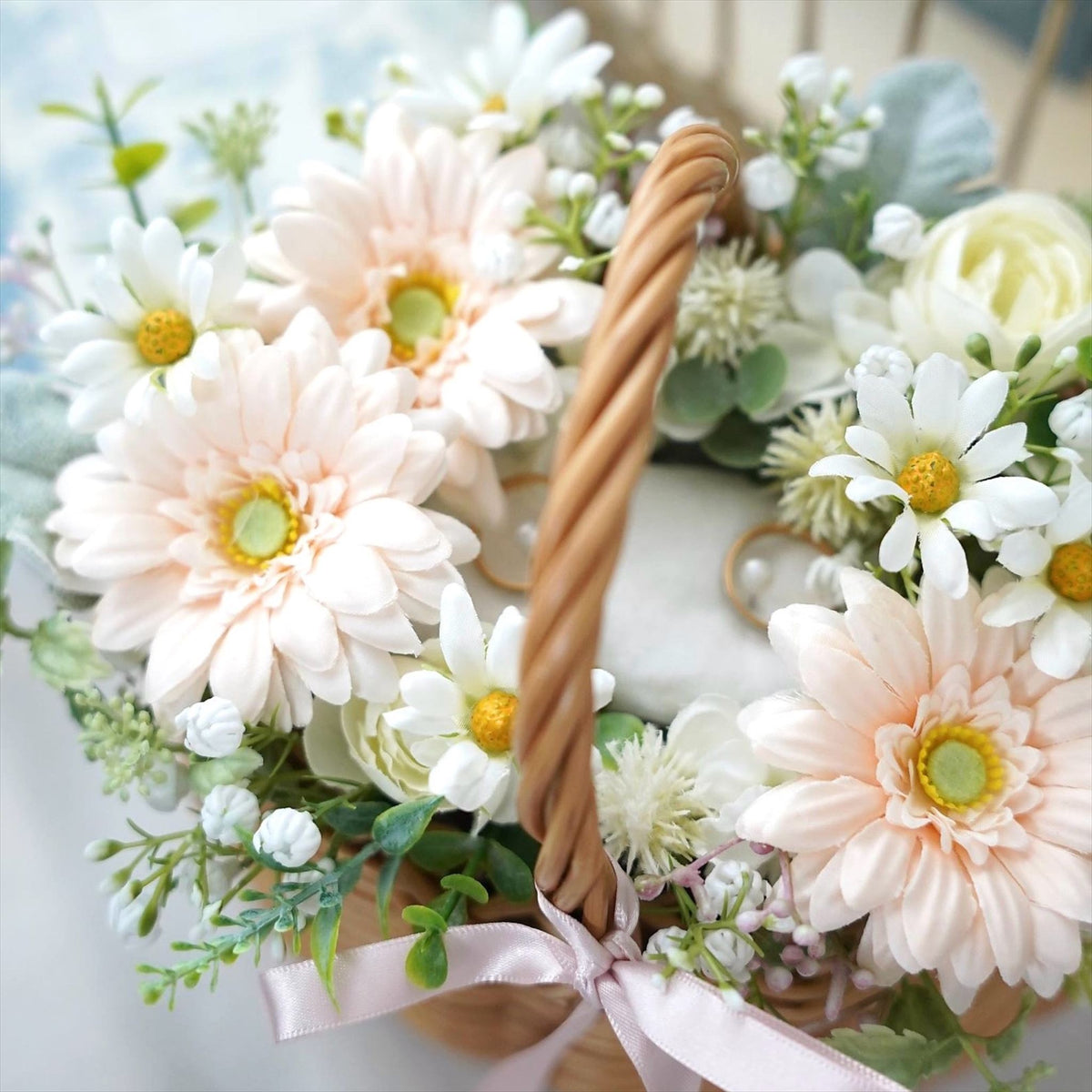 お花畑のようなリングピロー【結婚式　リングピロー】