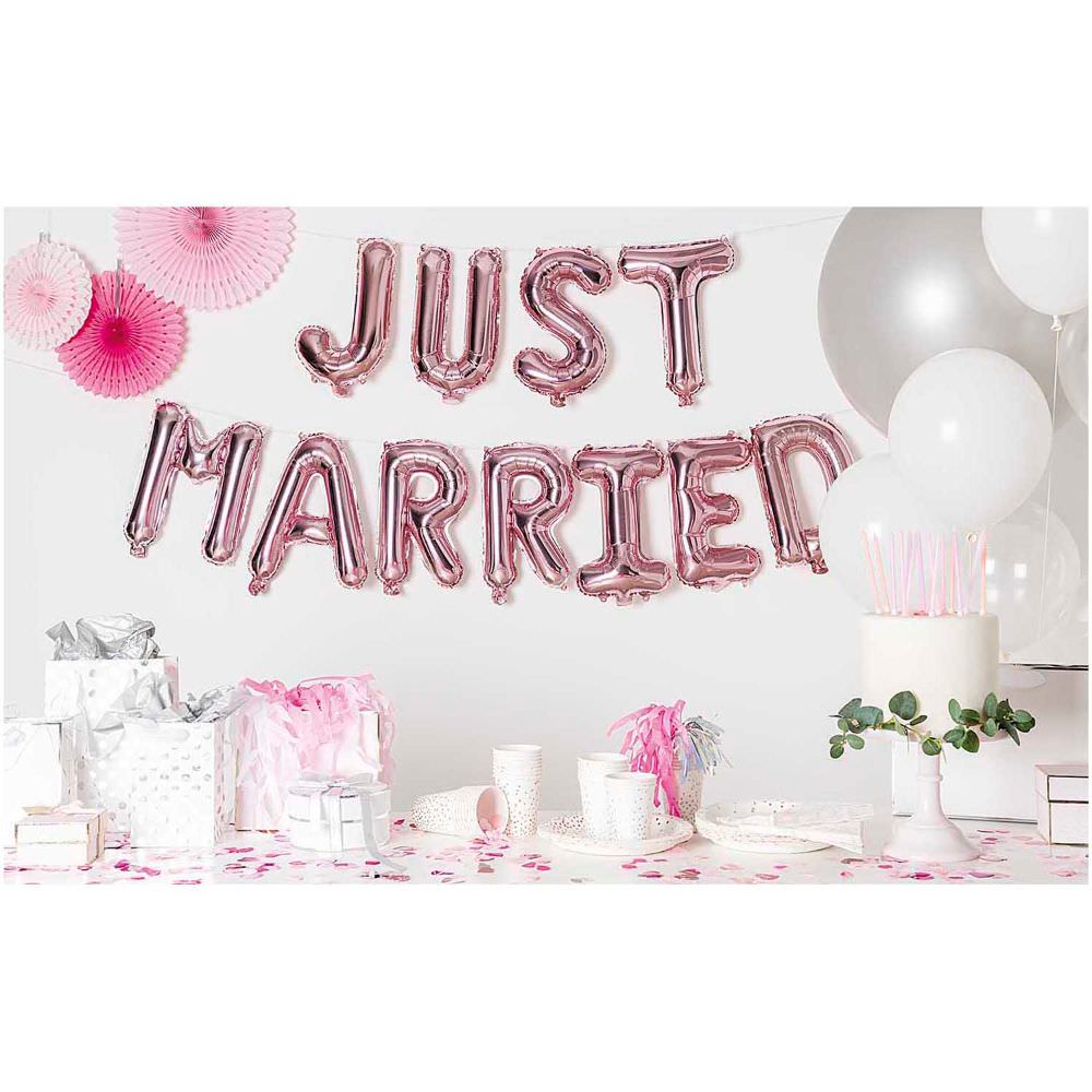 FOIL BALL, JUST MARRIED, PINK 【結婚式 ウェルカムグッズ バルーン】