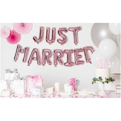 FOIL BALL, JUST MARRIED, PINK 【結婚式 ウェルカムグッズ バルーン】