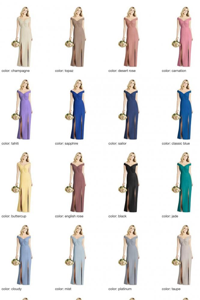 8186 マットシフォン オフショルダー ブライズメイド ロングドレス 65色 【結婚式 ブライズメイド アッシャー オーダーメイド】