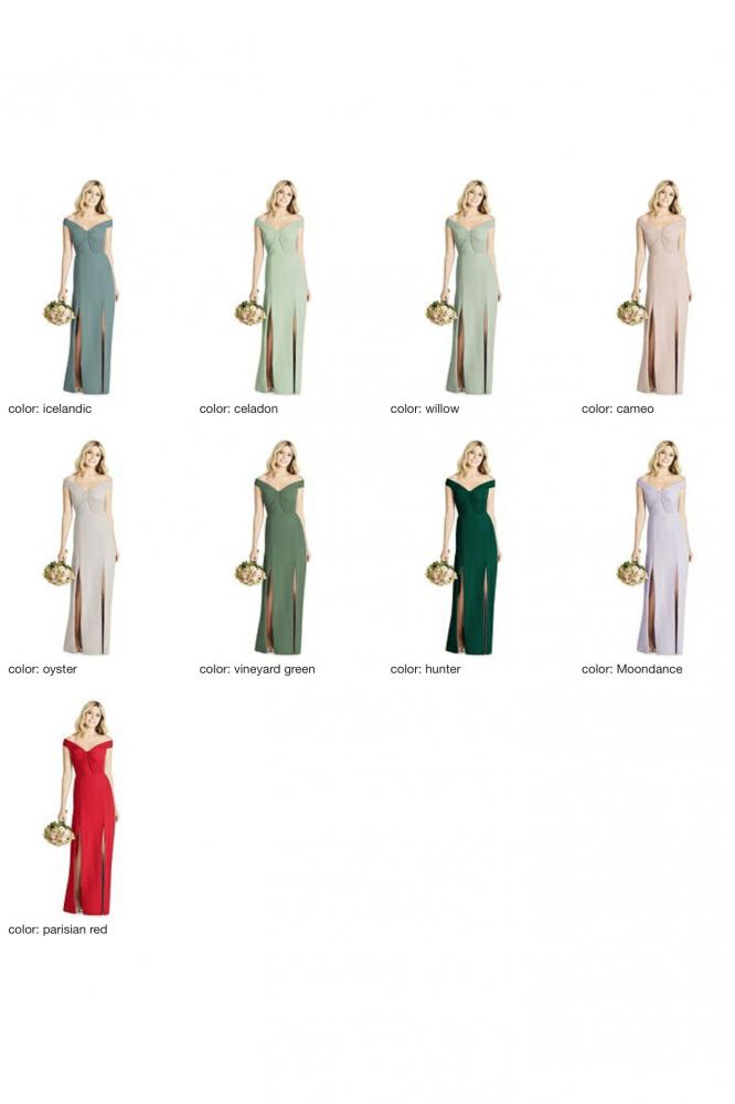 8186 マットシフォン オフショルダー ブライズメイド ロングドレス 65色 【結婚式 ブライズメイド アッシャー オーダーメイド】