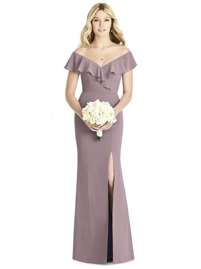 8190 マットシフォン ブライズメイド オフショルダー ロングドレス 65色 【結婚式 ブライズメイド アッシャー オーダーメイド】