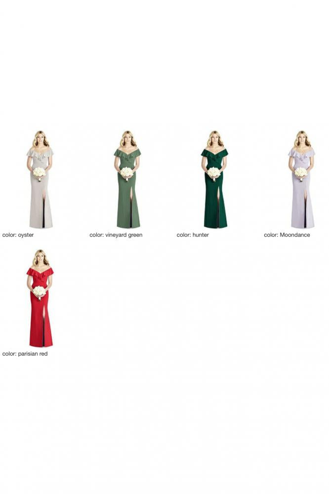 8190 マットシフォン ブライズメイド オフショルダー ロングドレス 65色 【結婚式 ブライズメイド アッシャー オーダーメイド】