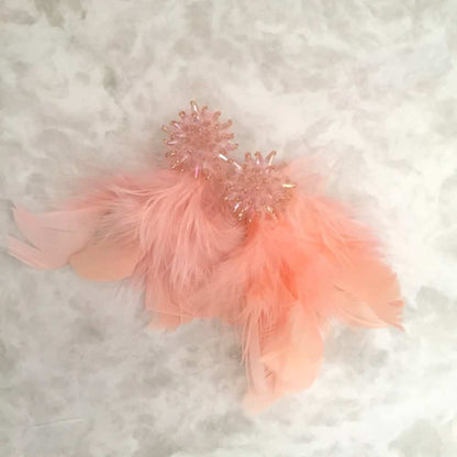【ピアス・イヤリング】beads フェザーピアス/ブライダルアクセサリー 【結婚式 ピアス イヤリング】