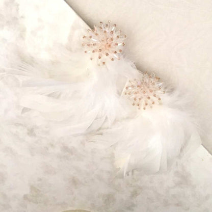 【ピアス・イヤリング】beads フェザーピアス/ブライダルアクセサリー 【結婚式 ピアス イヤリング】