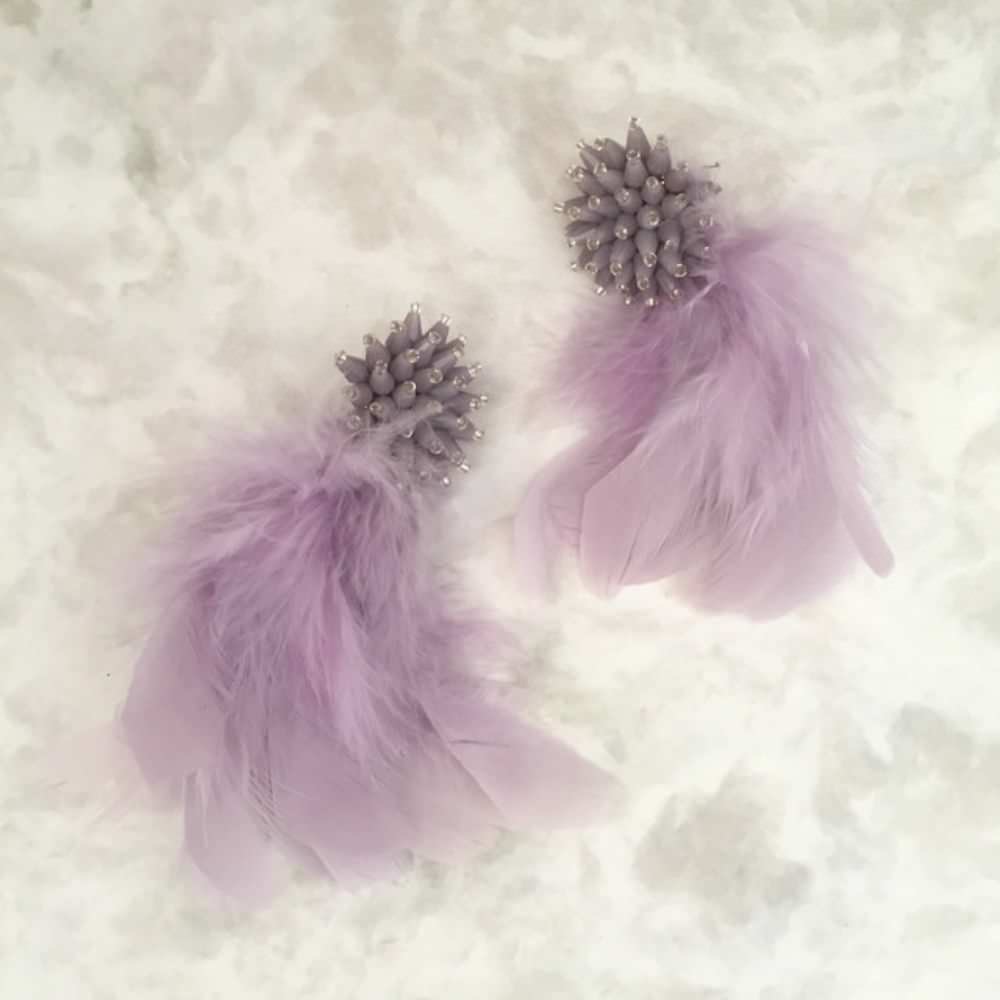 【ピアス・イヤリング】beads フェザーピアス/ブライダルアクセサリー 【結婚式 ピアス イヤリング】