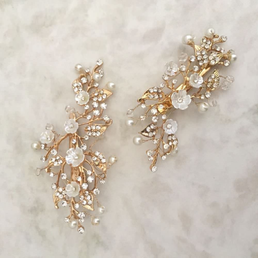 【ヘッドドレス】mat gold ブライダルヘッドアクセサリー 【結婚式 ヘアアクセサリー】