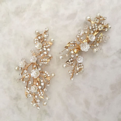 【ヘッドドレス】mat gold ブライダルヘッドアクセサリー 【結婚式 ヘアアクセサリー】