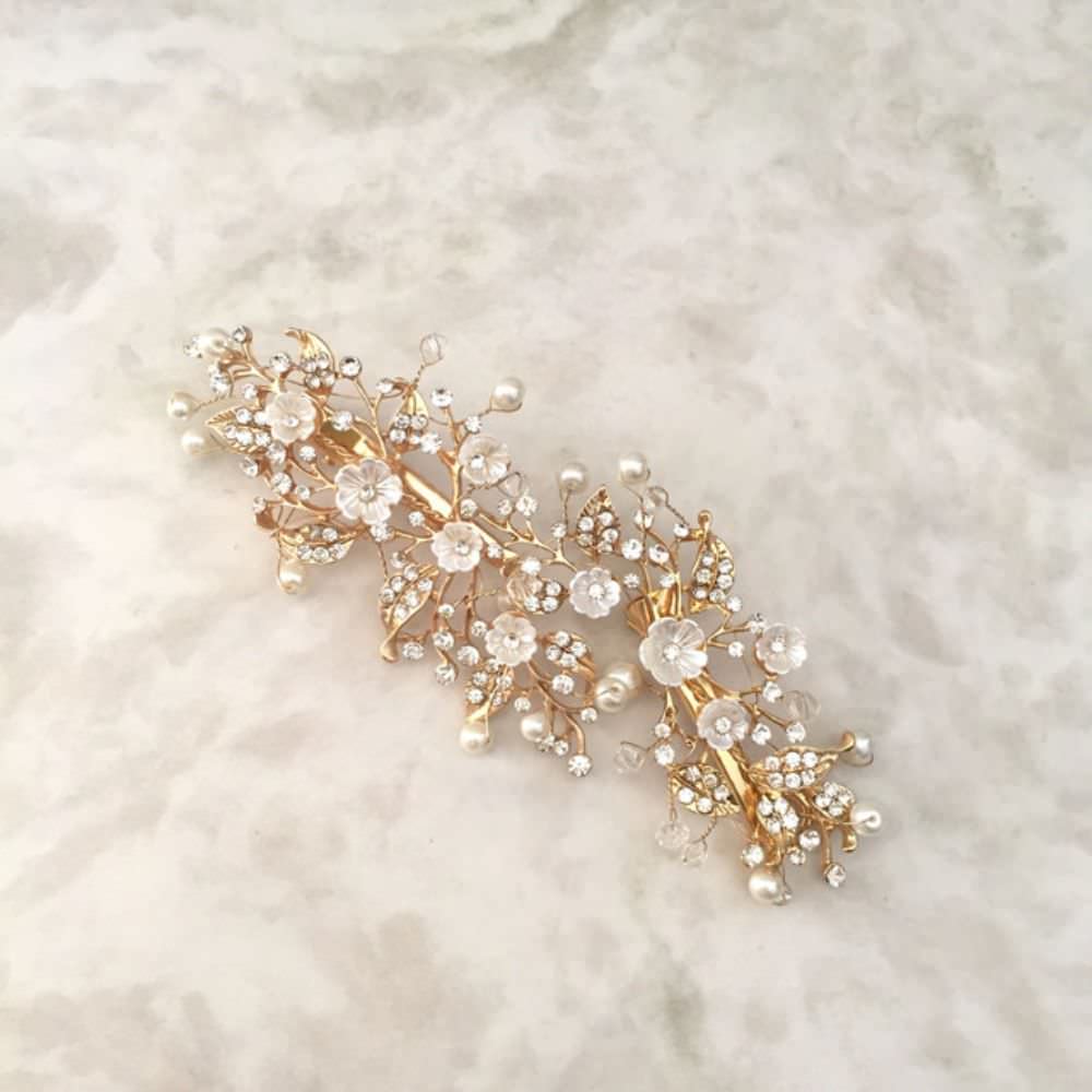 【ヘッドドレス】mat gold ブライダルヘッドアクセサリー 【結婚式 ヘアアクセサリー】