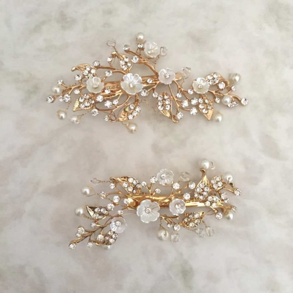 【ヘッドドレス】mat gold ブライダルヘッドアクセサリー 【結婚式 ヘアアクセサリー】