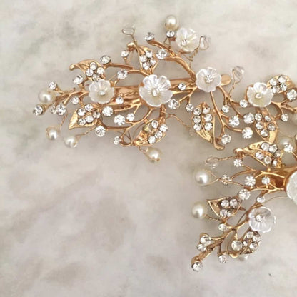 【ヘッドドレス】mat gold ブライダルヘッドアクセサリー 【結婚式 ヘアアクセサリー】