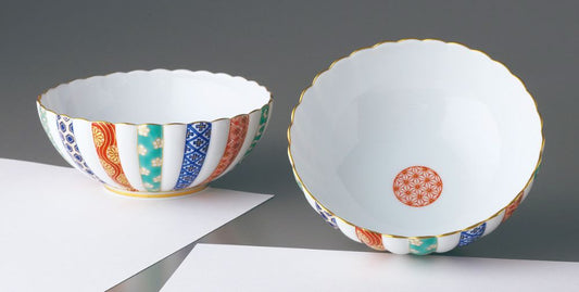 (三色地紋)ペア中鉢 【結婚式 ギフト 引き出物 食器類】