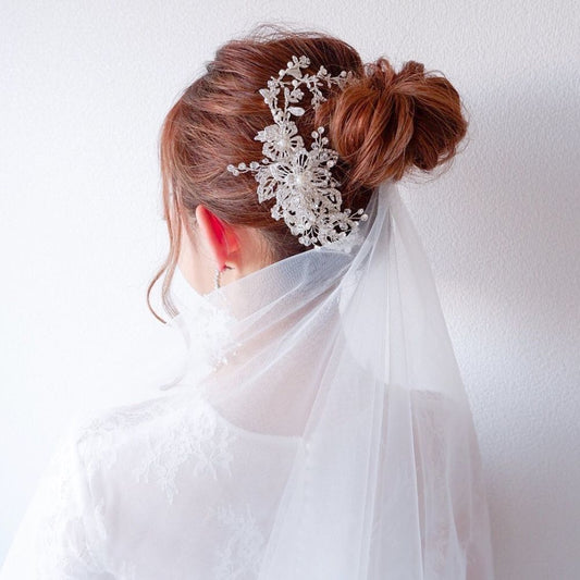 ブライダルヘッドドレス ビジュー リーフ ボンネ a1 【結婚式 ヘアアクセサリー】