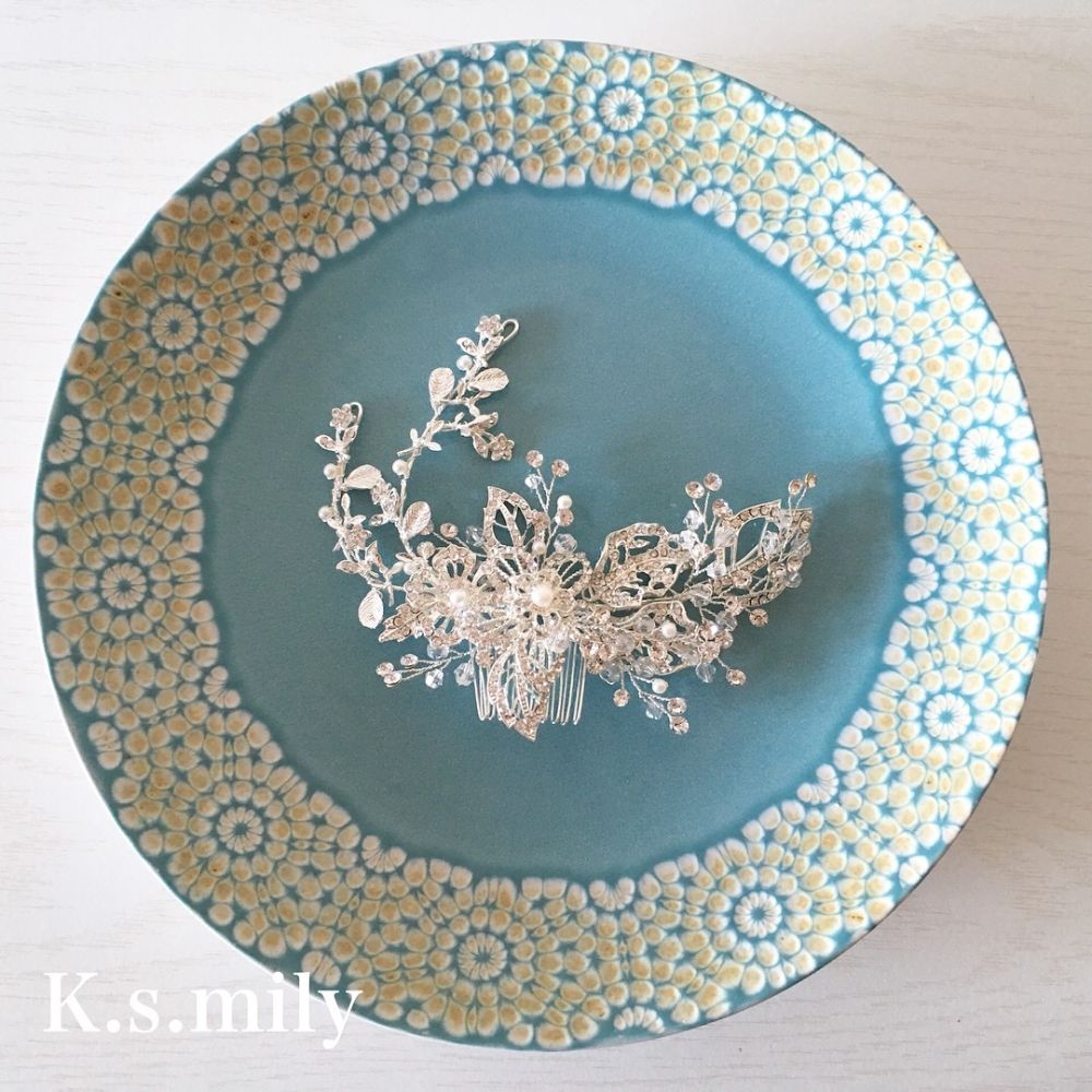 ブライダルヘッドドレス ビジュー リーフ ボンネ a1 【結婚式 ヘアアクセサリー】