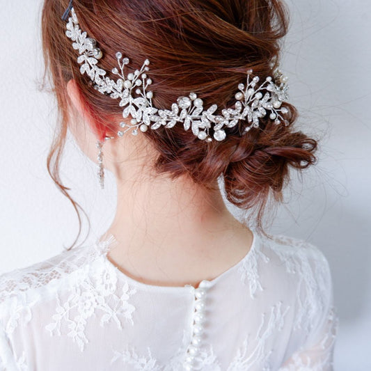 ブライダルヘッドドレス ビジュー パール 小枝アクセサリー a3 【結婚式 ヘアアクセサリー】