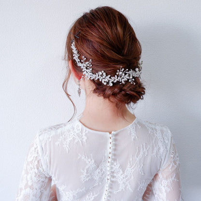 ブライダルヘッドドレス ビジュー パール 小枝アクセサリー a3 【結婚式 ヘアアクセサリー】