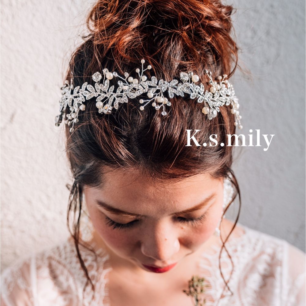 ブライダルヘッドドレス ビジュー パール 小枝アクセサリー a3 【結婚式 ヘアアクセサリー】