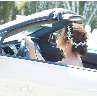 ブライダルヘッドドレス ビジュー パール 小枝アクセサリー a3 【結婚式 ヘアアクセサリー】