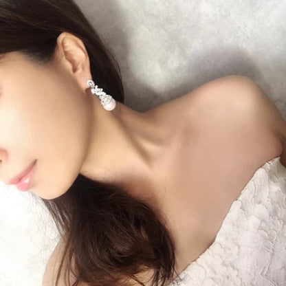 【ピアス・イヤリング】twist ジルコニアピアス/ブライダルアクセサリー 【結婚式 ピアス イヤリング】