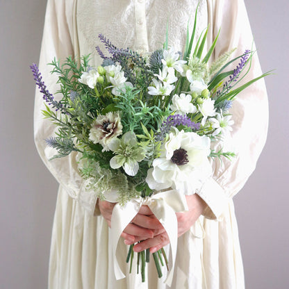 アネモネとラベンダーのブーケ＆ブートニアset