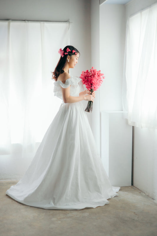 ウェディングドレス/9102447/ オフショルダーAライン【ウェディングドレス】