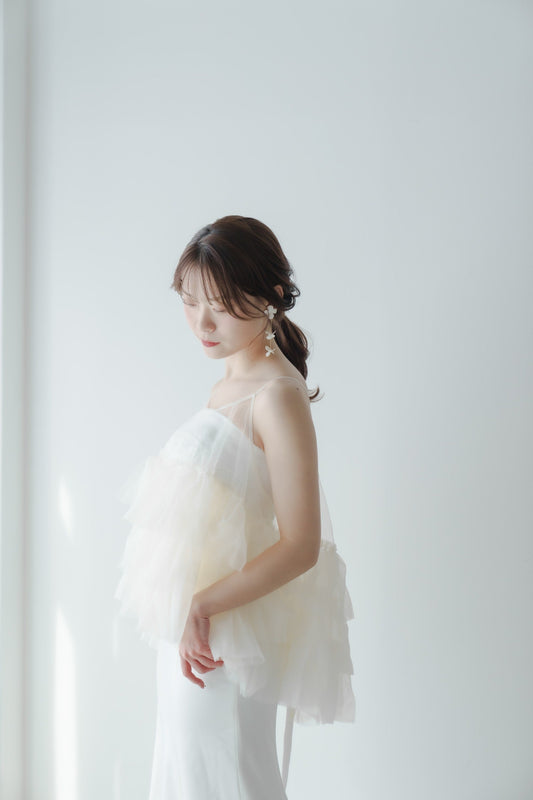 ウェディングドレス/9102464-63/ アイボリーカラーティアードキャミソール 【ウェディングドレス】