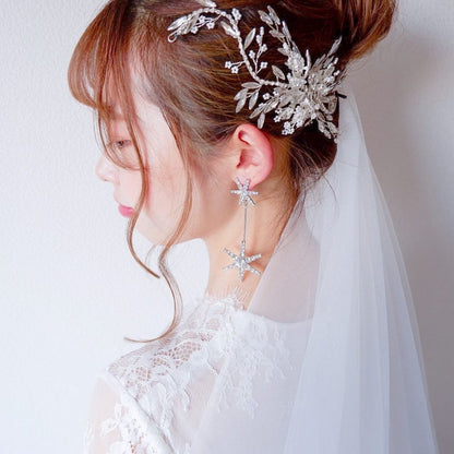 ブライダルヘッドドレス リーフ ビジュー ボンネ a7 【結婚式　ヘアアクセサリー】