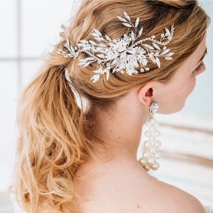 ブライダルヘッドドレス リーフ ビジュー ボンネ a7 【結婚式 ヘアアクセサリー】