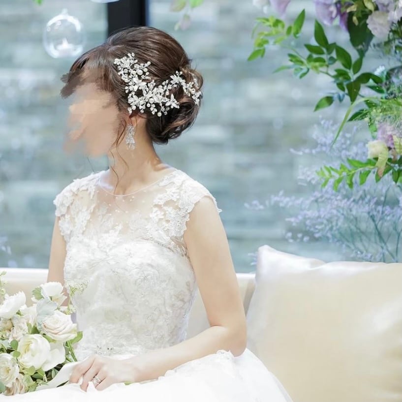 ブライダルヘッドドレス ビジュー リーフ 小枝ヘッドドレス a9 【結婚式 ヘアアクセサリー】