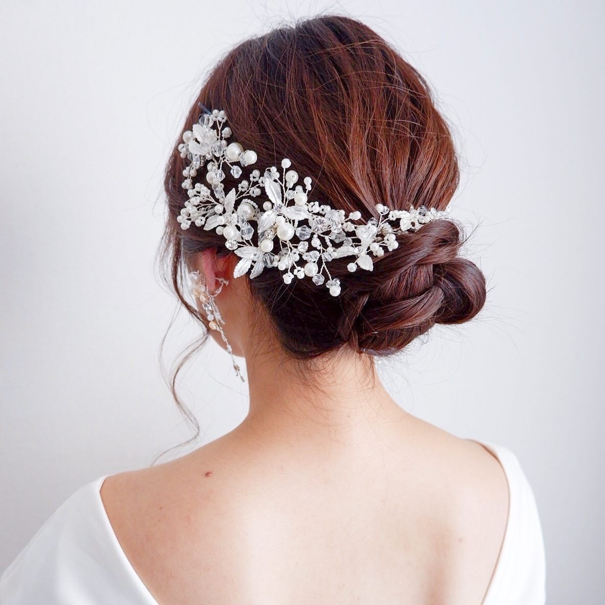 ブライダルヘッドドレス ビジュー リーフ 小枝ヘッドドレス a9 【結婚式 ヘアアクセサリー】